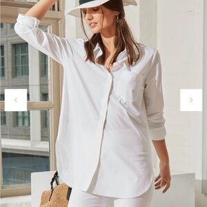 Lysse White Schiffer Button Down Shirt Size Small